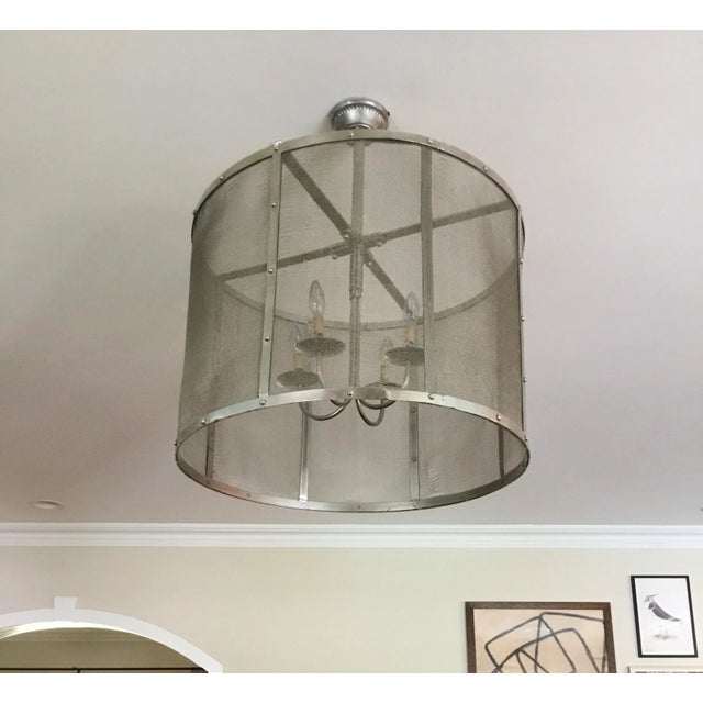 Metal Cage Chandelier For Sale - Image 4 of 11