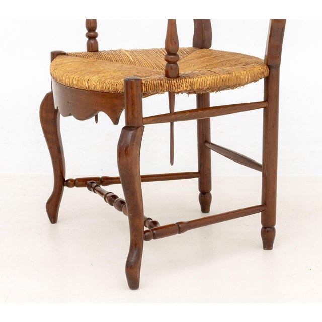 French Provincial Style Walnut Dining Chairs, 4 For Sale - Image 11 of 15