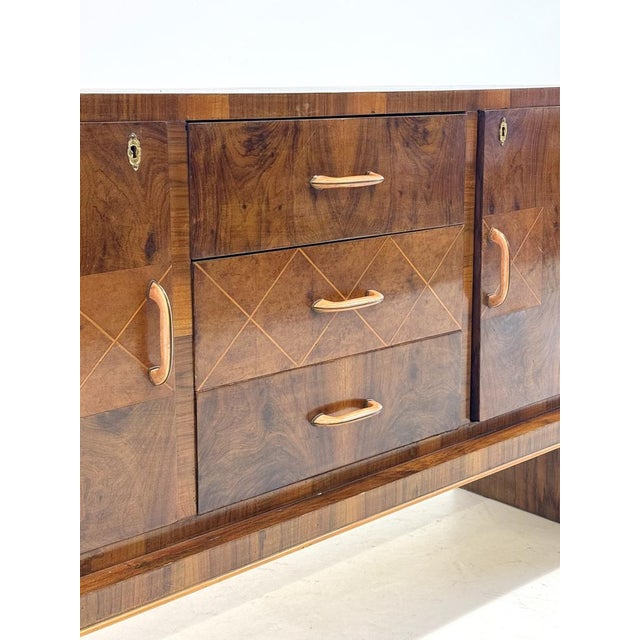 Italian Art Deco Walnut Sideboard, 1950s For Sale - Image 11 of 18