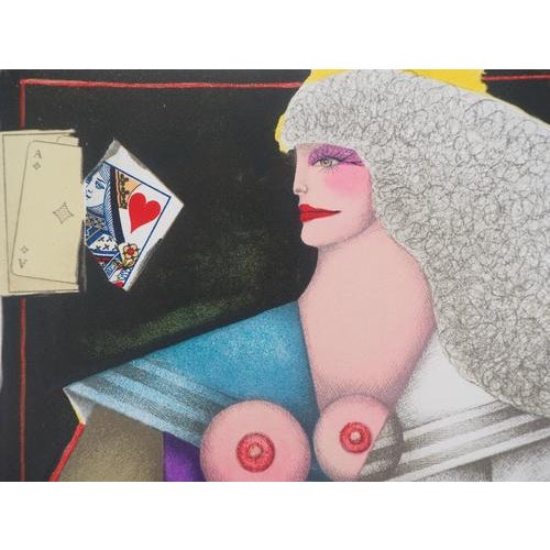 Modern Richard Lindner, Queen of Hearts, Nude, Original Signed Lithograph For Sale - Image 3 of 6