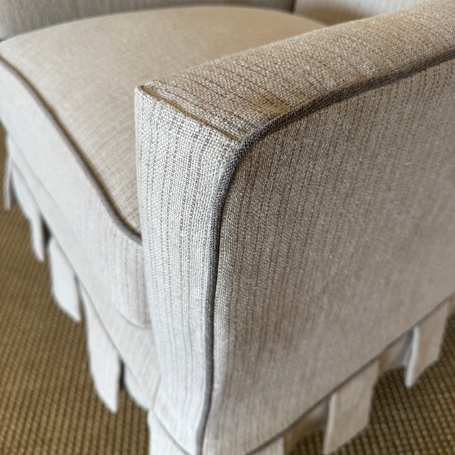 Wood Anette Slip Cover Club Chair For Sale - Image 7 of 7
