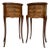 1930s Pair of French Louis XV Style Marquetry Nightstands With Drawers and Cabinet For Sale