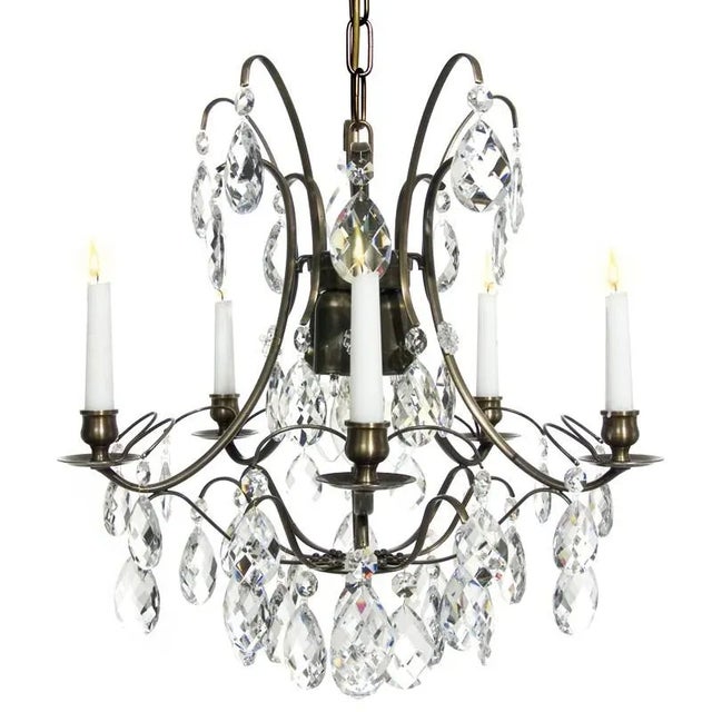 Baroque Classic Classic Baroque 5 Arm Chandelier With Crystals - Medium Size For Sale - Image 3 of 3