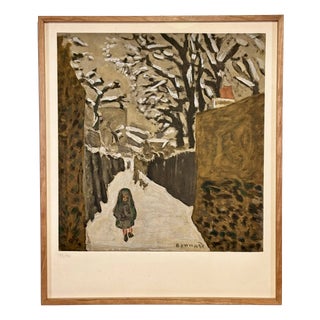 After Pierre Bonnard, Snowy Landscape, Child with Hood, Mid-20th Century, Lithograph For Sale