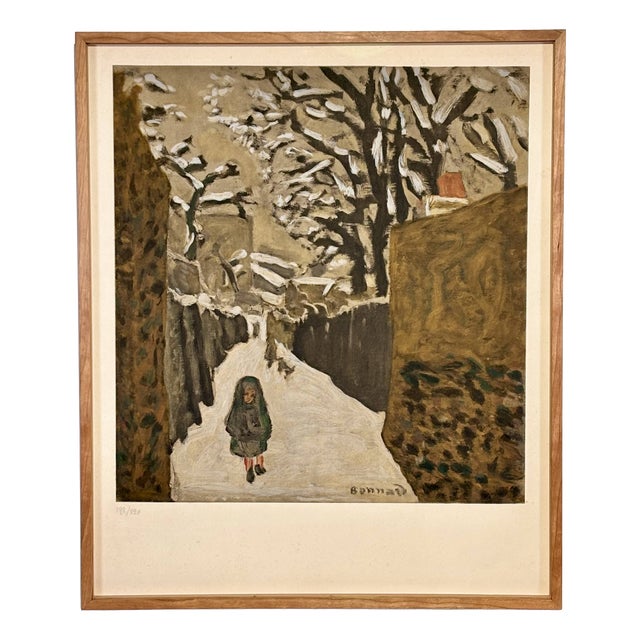 After Pierre Bonnard, Snowy Landscape, Child with Hood, Mid-20th Century, Lithograph For Sale