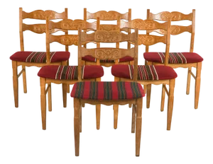 1970s Vintage Danish Oak Dining Chairs by Henning Kjærnulf for Eg Møbler, Set of Six