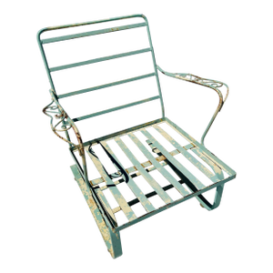 70's Midcentury Wrought Iron Patio / Outdoor Rocker Bouncer Club Chair