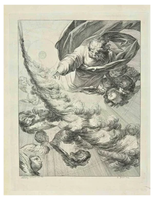 Jakob Van Scley, The Finger of Creation, Etching, 1771