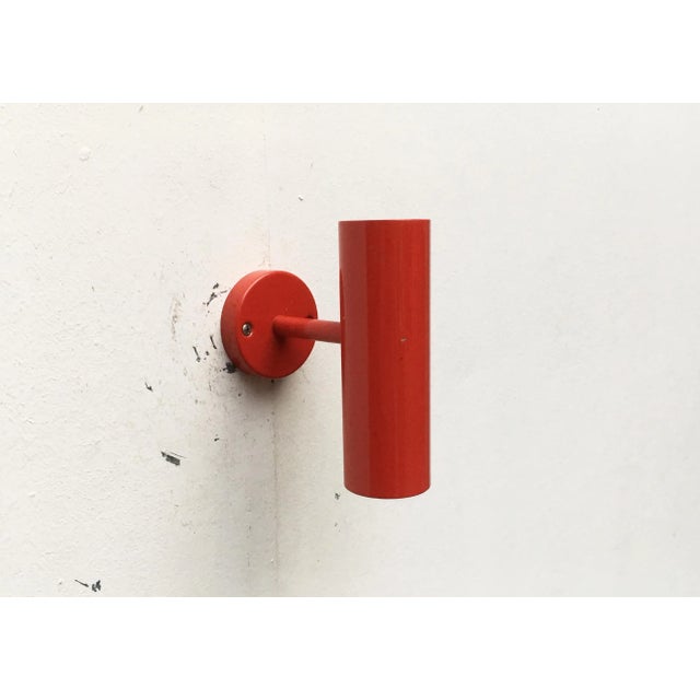 Mid-Century Modern Mid-Century Modern Minimalist Red Wall Lamps, Set of 2 For Sale - Image 3 of 18