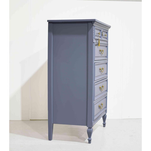 Mid Century French Louis Style Highboy by Dixie - Newly Painted For Sale - Image 9 of 15