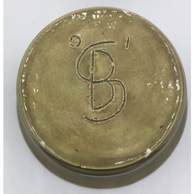 Modern Speckled Signed Studio Pottery Bowl For Sale - Image 9 of 10