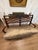 Elegant Vintage Mahogany Lattice-Back Settee With Silk Upholstery For Sale - Image 4 of 8