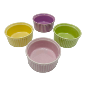 Vintage Ramekins Bowls, Set of Four in Easter Pastels
