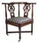 Antique Victorian Mahogany Corner Chair With Brass Casters, Late 19th Century For Sale