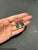 Gemstone Bochic Vintage Ruby & Green Aventurine Clip Earrings Set 18K Gold & Silver, A Pair For Sale - Image 7 of 9