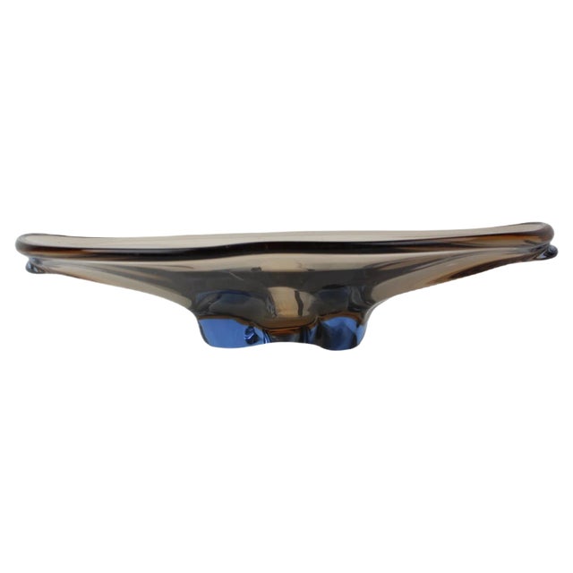 Mid-Century Art Glass Bowl by Zelezno Borske Sklo, 1960s For Sale