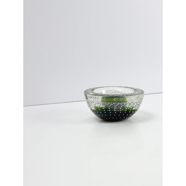 Small Green Sommerso Murano Glass Bullicante Bowl from Galliano Ferro, 1960s For Sale - Image 4 of 10
