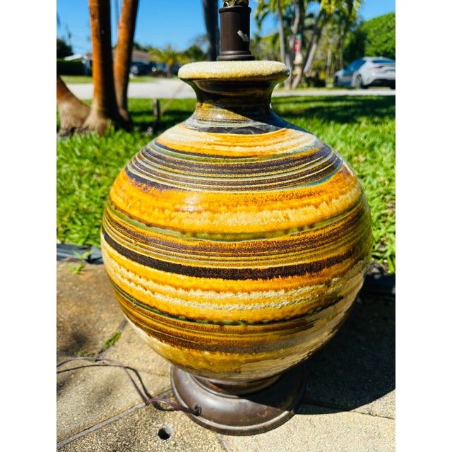 Mid 20th Century Mid-Century Modern Lava Drip Glaze Table Lamp For Sale - Image 4 of 7