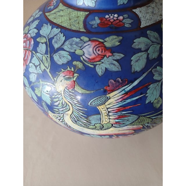 Asian Enamel Painted Ceramic Vase With Spout For Sale - Image 9 of 13