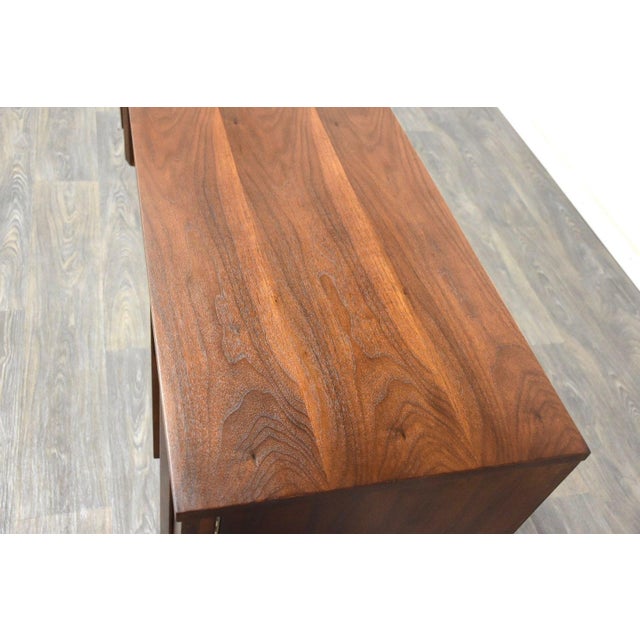 Wood 1960s Refinished Walnut Long Dresser For Sale - Image 7 of 10