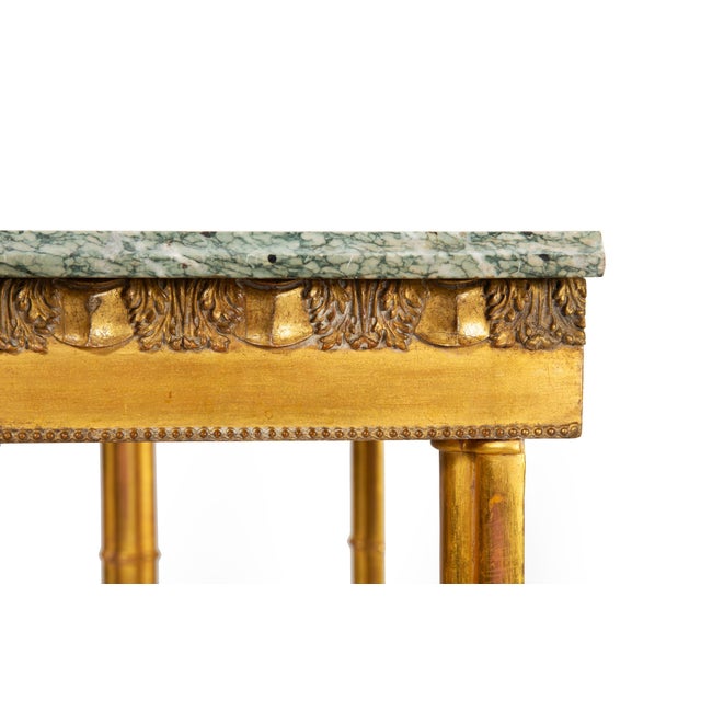 Neoclassical Simulated Bamboo Giltwood Console Pier Table, 20th Century For Sale - Image 13 of 16