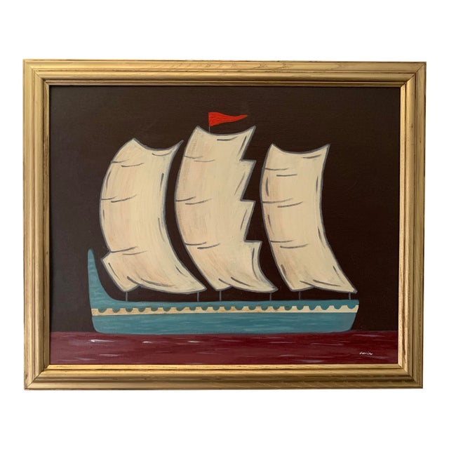Contemporary Impressionist Style Seascape Painting on Canvas, Framed For Sale