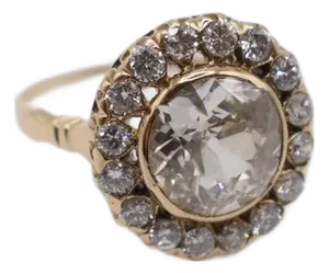 Mid 20th Century Old European Cut Diamond Ring, Size 7.25