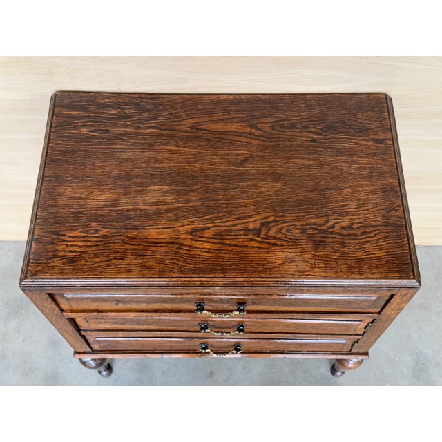 Mid-Century French Walnut Side Table with One Drawer and Hidden Door, 1950s For Sale - Image 12 of 18
