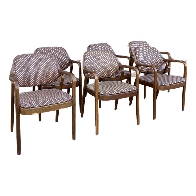 Set of 6 Bentwood Chairs for Knoll by Don Pettit For Sale