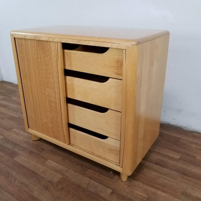 Heywood Wakefield Accordion Door Cabinet | Chairish