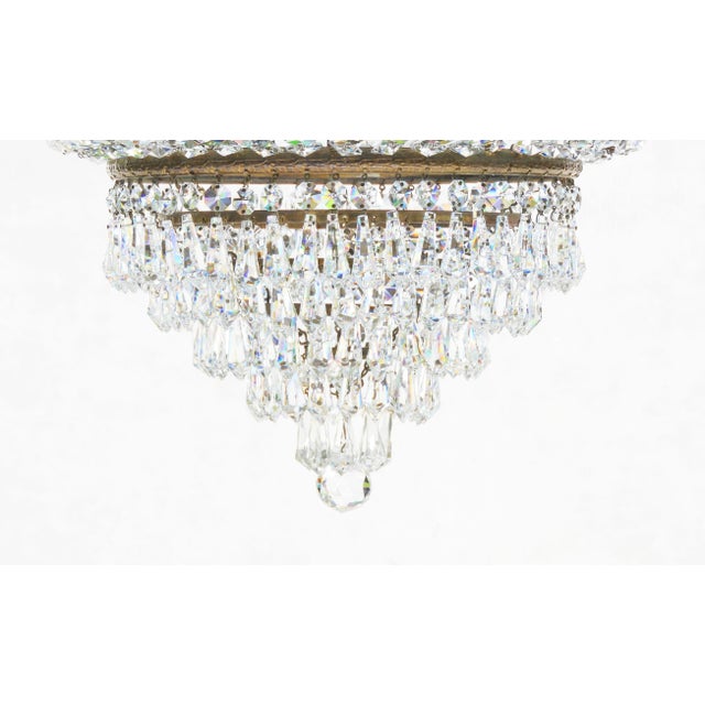 French Tiered Crown Waterfall Crystal Chandelier, 1930s For Sale - Image 6 of 6