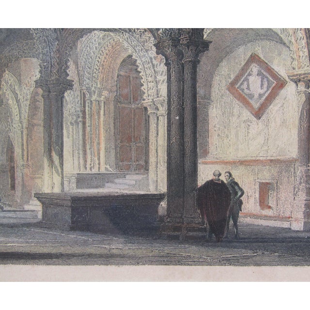 Mid 19th Century c.1845 Hand-Colored Engraving of Durham Cathedral Interior — Allom/Redaway — Framed For Sale - Image 5 of 11