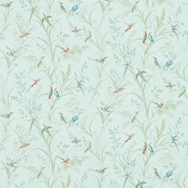 Sanderson Tuileries Wallpaper in Sage/Multi - a Sample For Sale