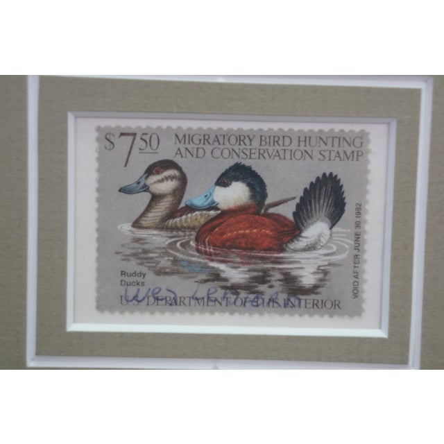 1980s 4 Ducks Unlimited Federal Duck Signed Stamp Prints Brass Plaque Pine Frame 25" - Set of 4 For Sale - Image 4 of 17