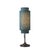 Lollipop Table Lamp - Black Nickel, Sky Blue Linen Double Shade, on/Off Pull Chain For Sale In Los Angeles - Image 6 of 15