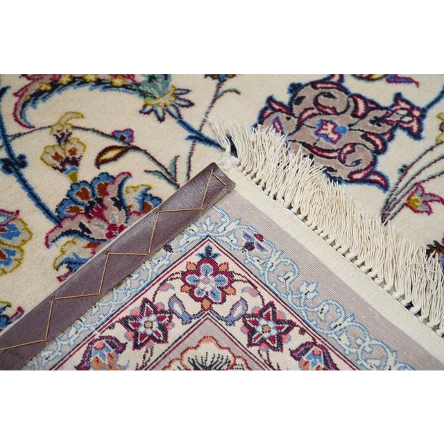 Extremely Fine Persian Isfahan Wool & Silk Rug 7'0'' X 10'0'' For Sale In New York - Image 6 of 7