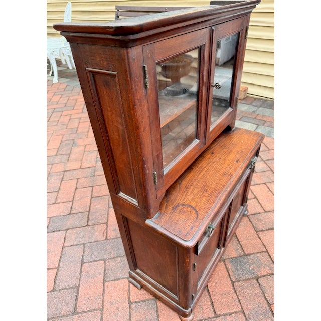 Victorian Antique Victorian Walnut Miniature or Child Size Step Back Cupboard For Sale - Image 3 of 11