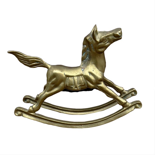 Vintage Brass Rocking Horse For Sale