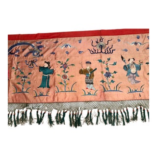 Ceremonial Chinese Emboidered Hanging Late Qing Dynasty 144 X Height 39 For Sale