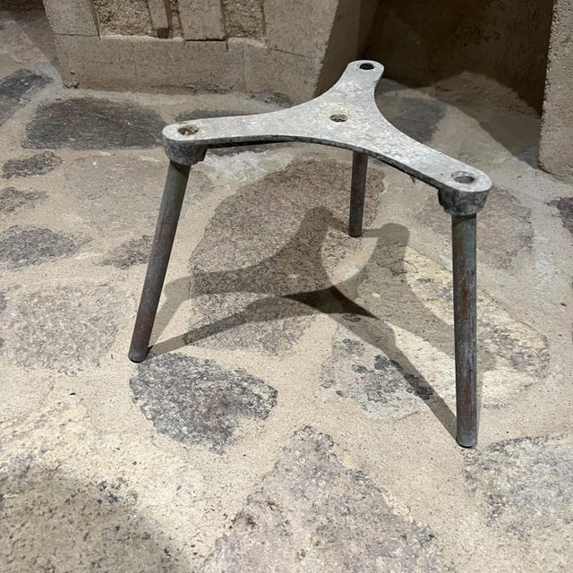AMBIANIC presents 1950s Midcentury Vintage Modern Tripod Planter Pedestal Stand in Patinated Aluminum No name or...