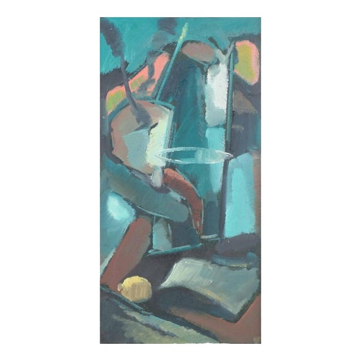 Scandinavian Artist, Abstract Composition, Oil on Board, 1960s For Sale