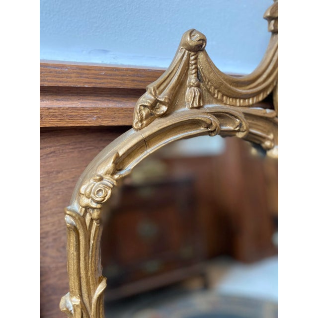 1900 - 1909 Antique Louis XV Style Rococo GLLT Gesso Mirror For Sale - Image 5 of 12