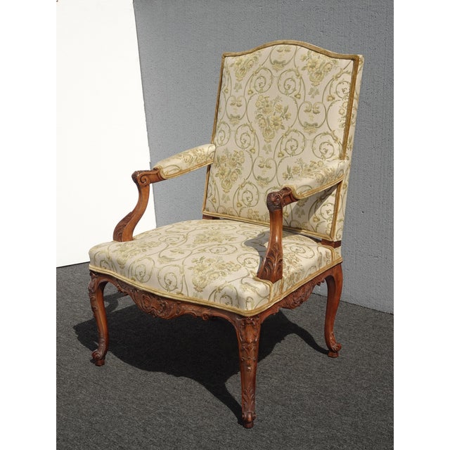 French Provincial Vintage French Provincial Side Chair ~ Highly Carved Frame For Sale - Image 3 of 12