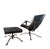 This striking Architectural Thick Motorcycle Leather Swivel Rocker Lounge Chair with matching ottoman was handcrafted by...