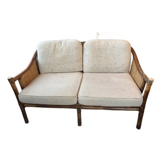 Vintage McGuire Original Rattan Two-Seater For Sale