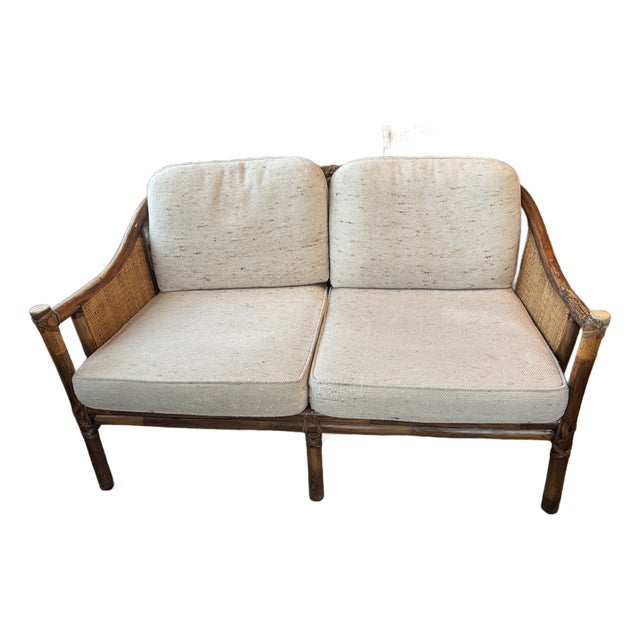 Vintage McGuire Original Rattan Two-Seater For Sale