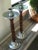 Vintage Mexican Wood & Aluminum Tall Candlestick Holders For Sale - Image 4 of 9