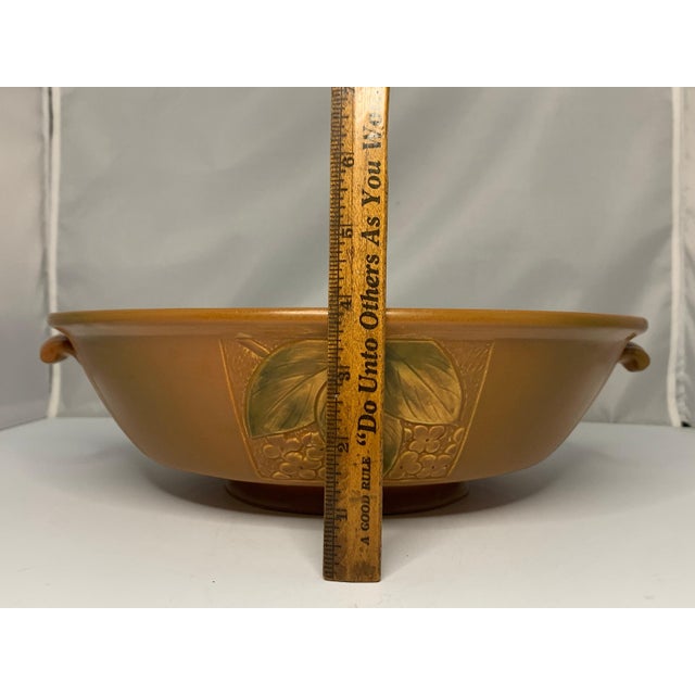 Rare Weller Pottery Velva Centerpiece Bowl: Floral Art Deco, c. 1928-1933 For Sale - Image 9 of 10