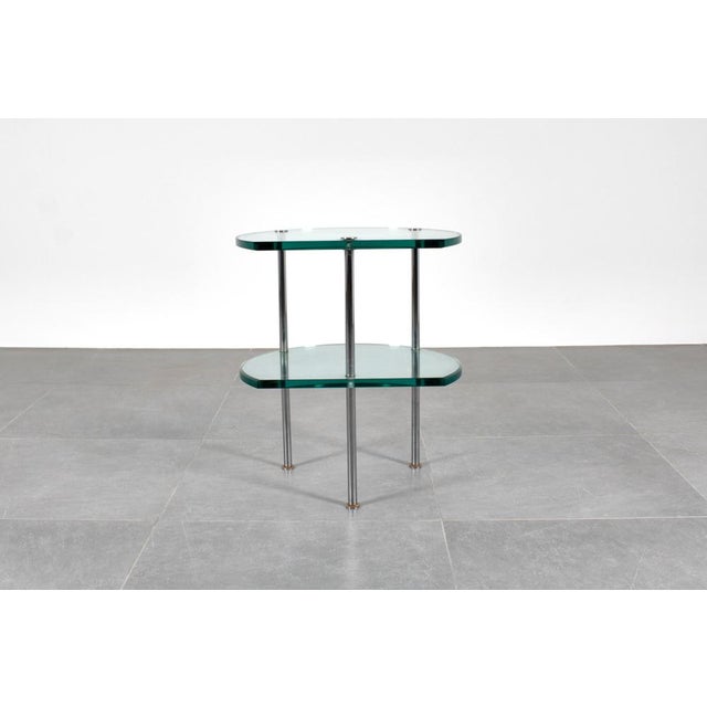 1960s Italian Double Shelf Thick Glass Side Table, 1960s For Sale - Image 5 of 18