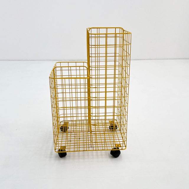 Yellow Wire Storage on Wheels, 1980s For Sale - Image 6 of 9